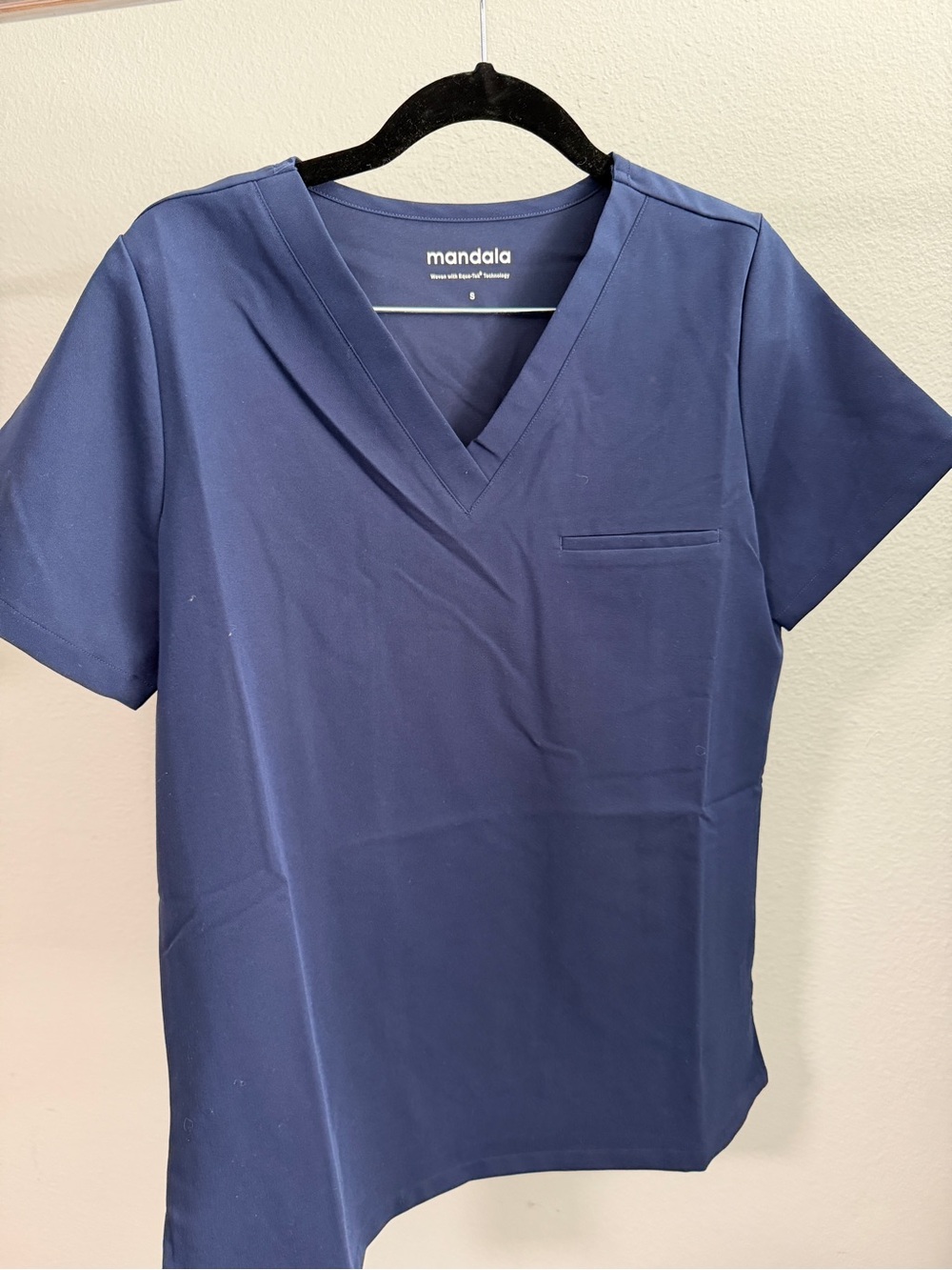Mandala Women's Navy V-Neck Medical Scrub Top